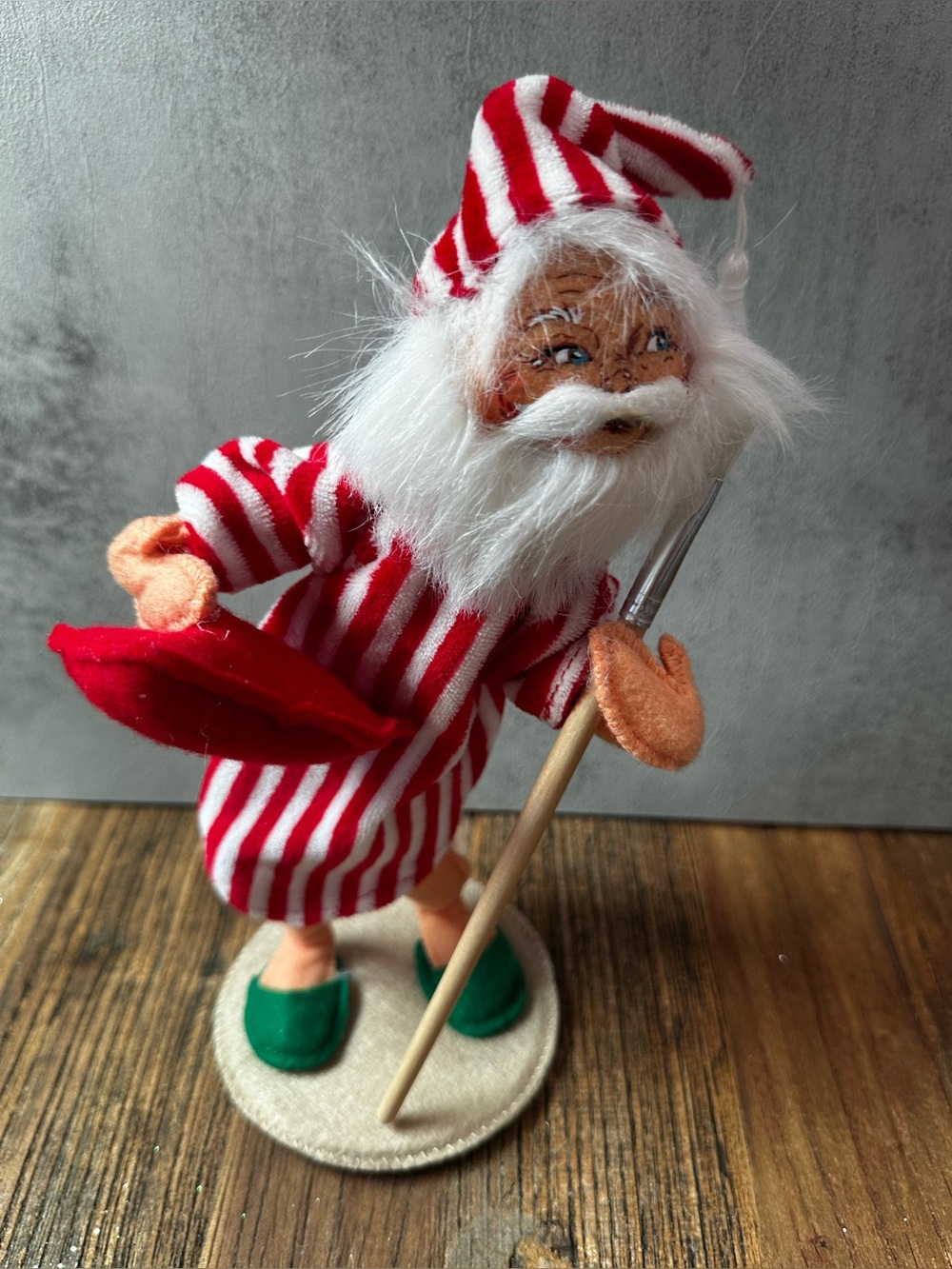 Red & White Striped Santa Elf Plush Figure - Holiday Kids Toy